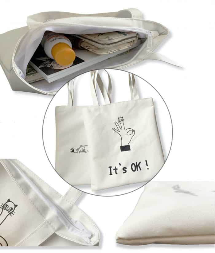 canvas_bag_zip_tote canvas bag details