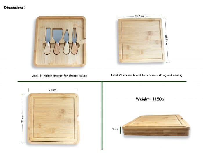 Wooden Cheese Board Gift Set