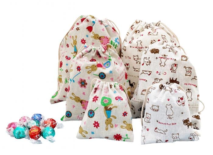 Set of 6 Cotton Drawstring Bag Organiser