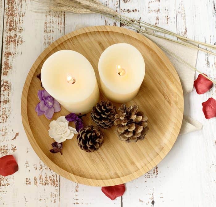Wooden Plate Round Tray, 30cm Large Round Platter