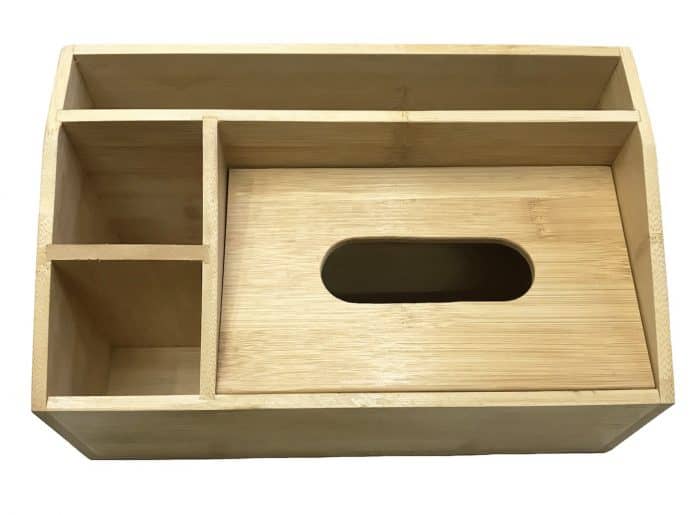 wooden tissue organiser box