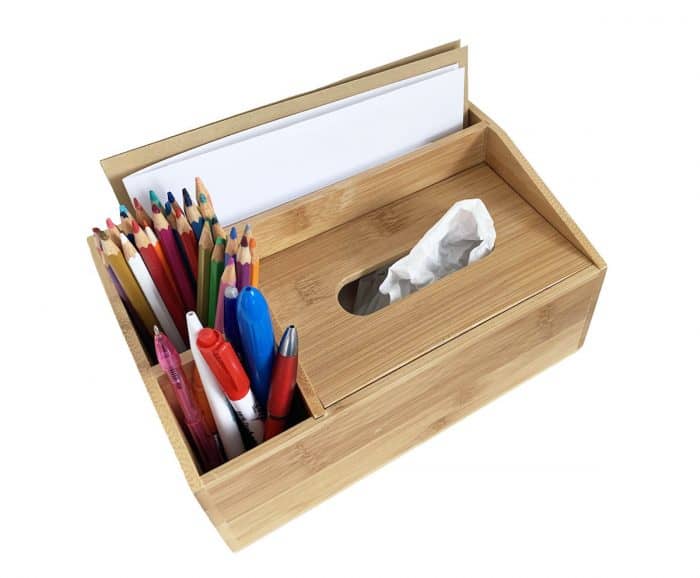 Multi-Function Tissue Box, Compartment Desk Organiser