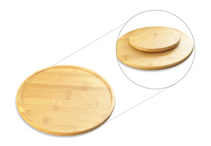 Wooden Turntable Tray - 30cm Large Lazy Susan Rotating Serving Platter