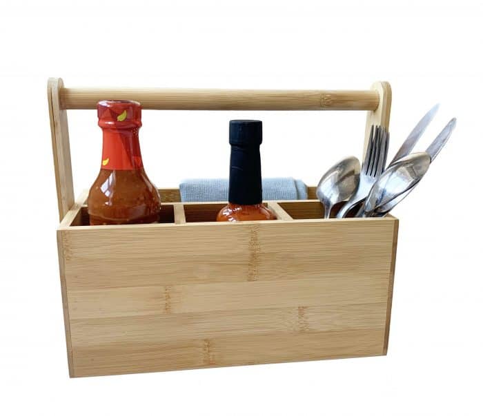 Wooden Utensil Holder Kitchen Caddy Organiser