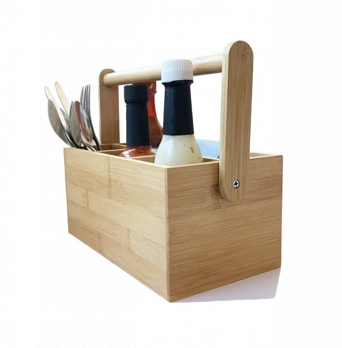 Wooden Utensil Holder Kitchen Caddy Organiser