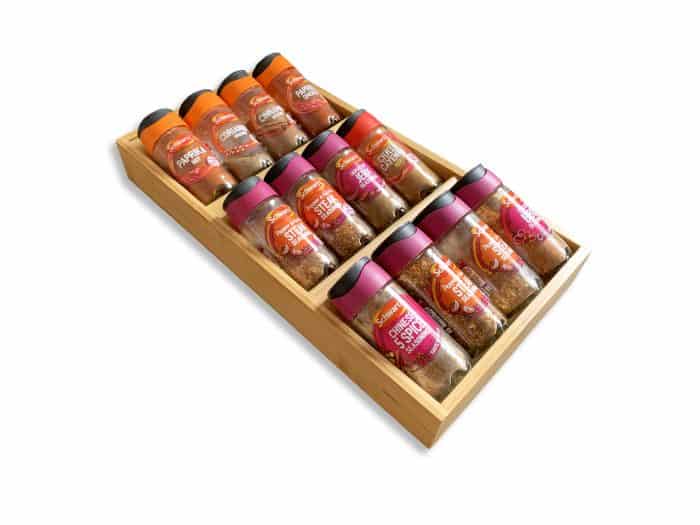 Wooden Drawer Organiser Kitchen Spice Rack