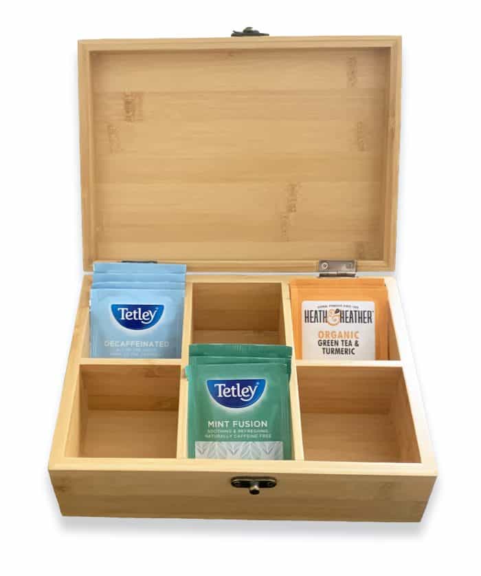 Wooden Storage Box With Lid – Wood Tea Box Organiser