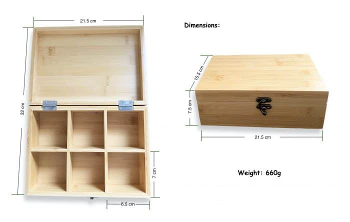 Wooden Storage Box With Lid – Wood Tea Box Organiser