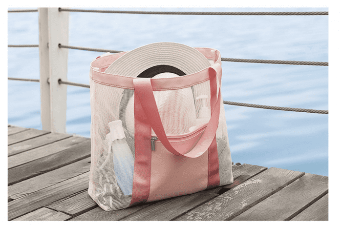 pink_tote_bag_on_beach pink tote bag on beach