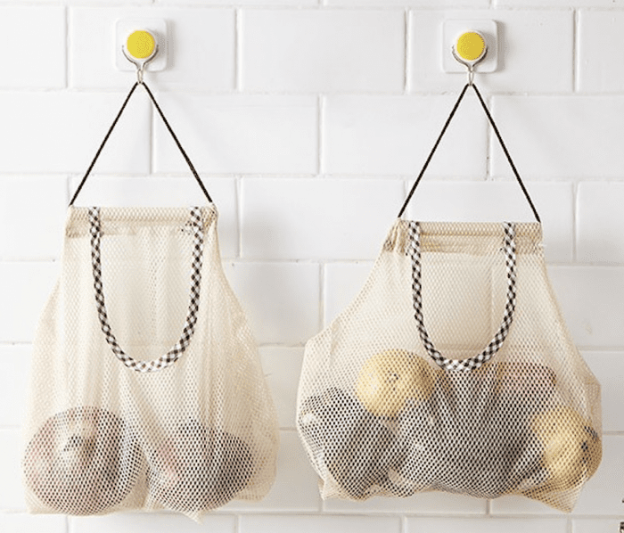 Pack of 2 Vegetable Storage Bags –  Durable Onion Bags